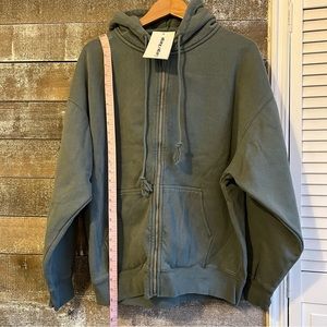 Brandy Melville L/XL dark mint green hoodie